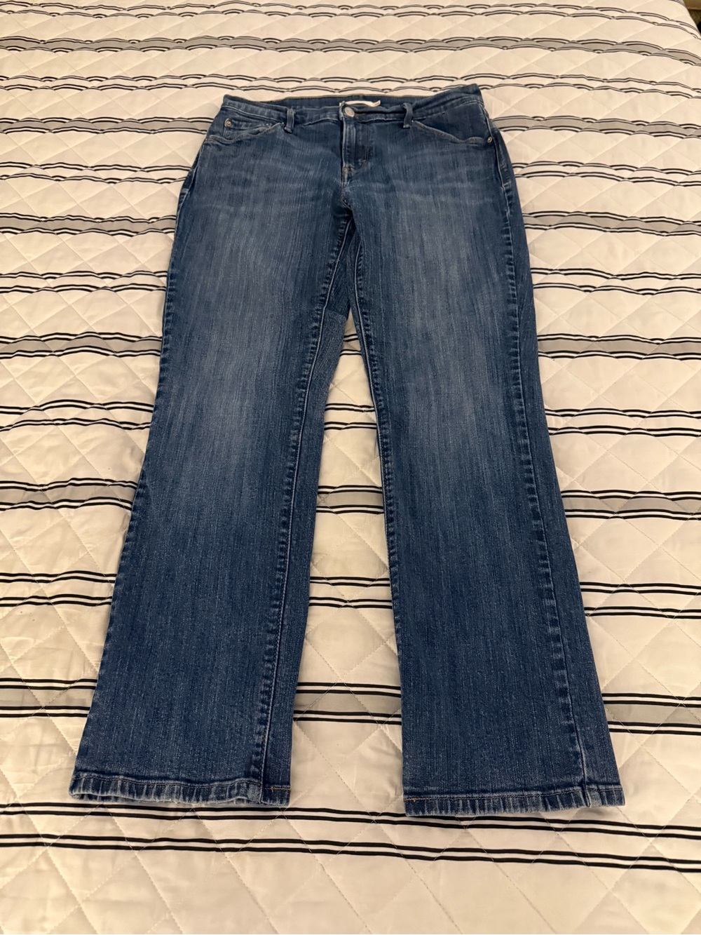 Levi's 505 Straight Jeans Women's Size 28 Dark Wash Mid Rise Denim EUC